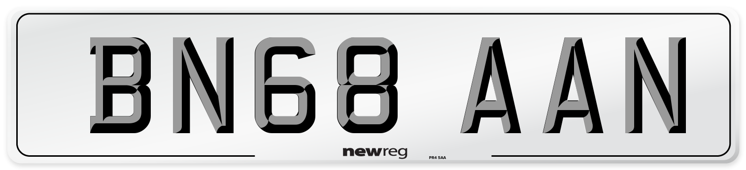BN68 AAN Number Plate from New Reg